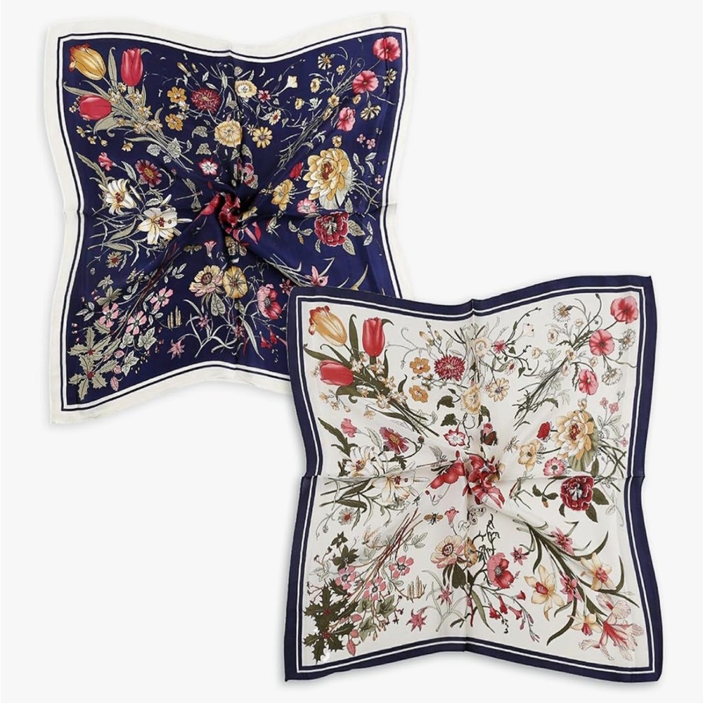 Silk Floral Patterned Scarves